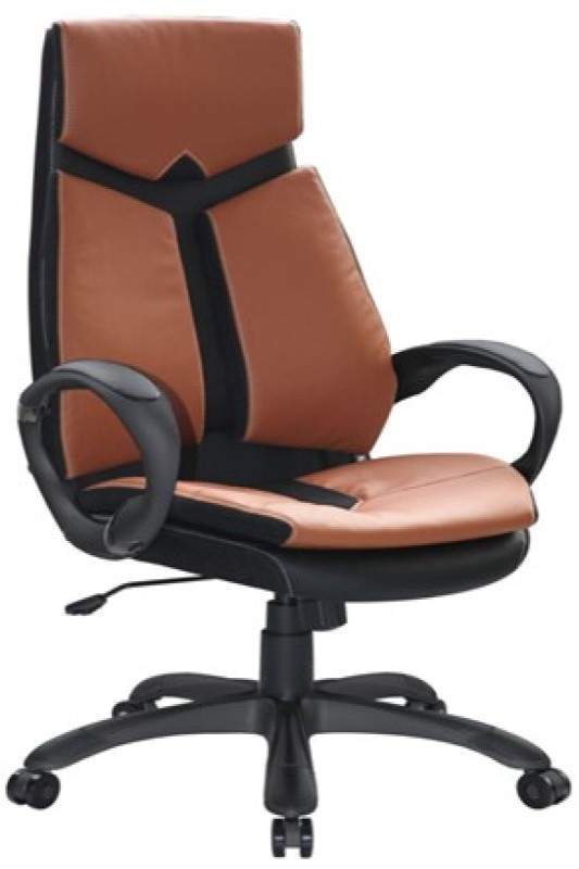 Brown chair with black base