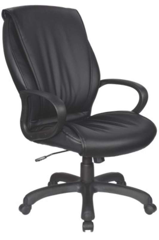 Black leather chair with black base